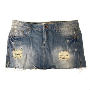 Heritage 1981 Mini Distressed Denim Skirt